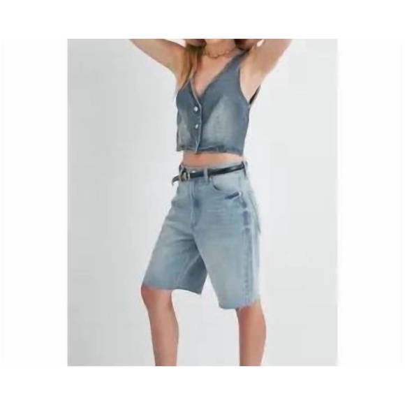 NEW SIGNATURE8 denim bermuda short in denim blue - Picture 1 of 1